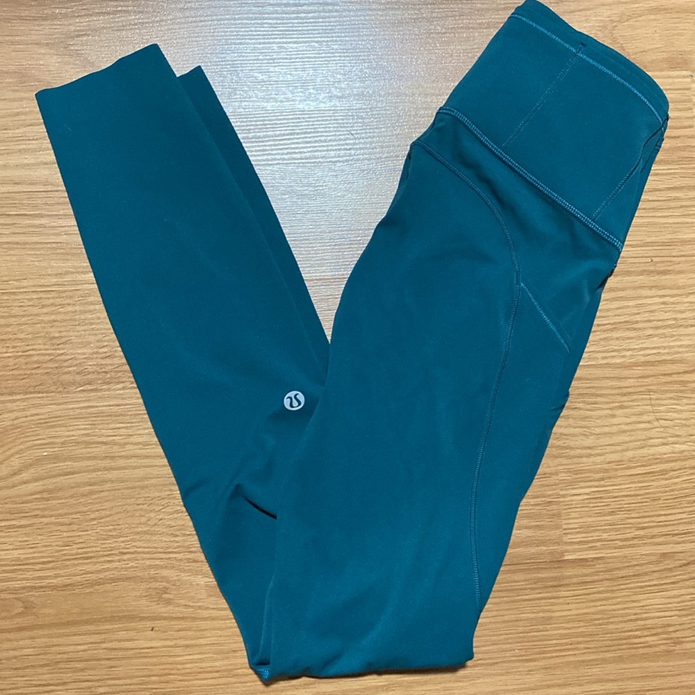 ❤️ Lululemon Green Jasper Fast & Free 25” Leggings Tights NWOT